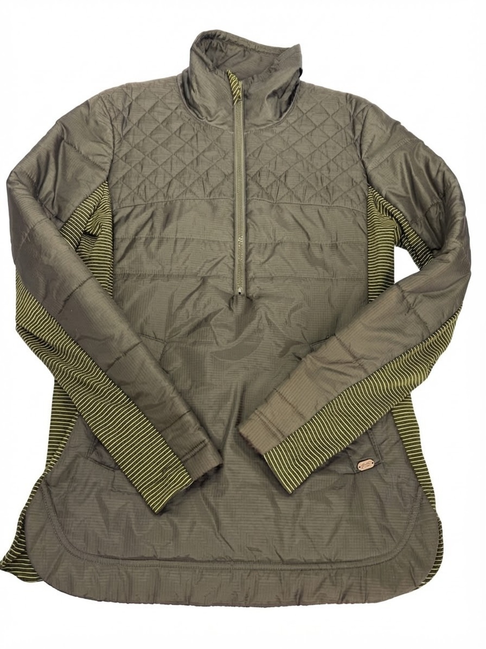 Carve Designs Olive Green Quilted Half-Zip Pullover Gorpcore
